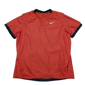 Nike Women's Softball Pullover Windbreaker Shirt Size Small Red AV6696
